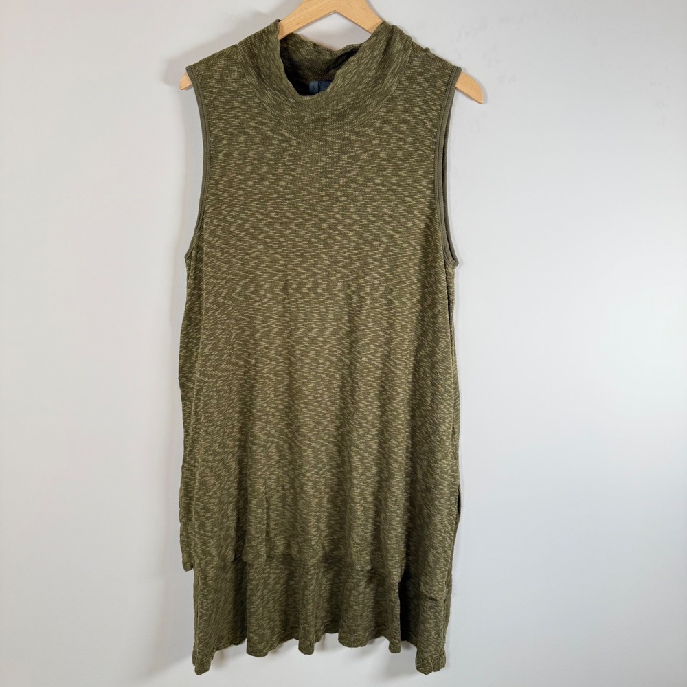 NEW Anthropologie Left Of Center Cowl Neck High Low Tunic Sweater Vest Large NWT